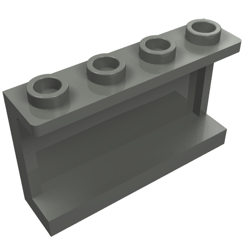 14718 - Panel 1 x 4 x 2 with Side Supports - Hollow Studs