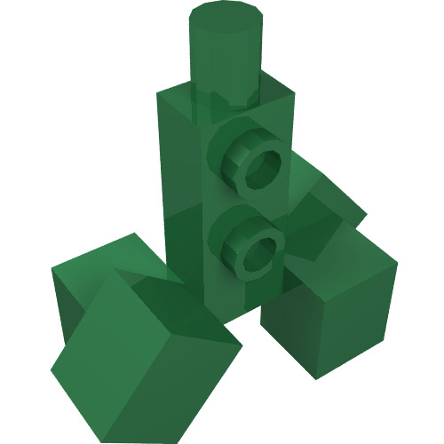 19734 - Body Pixelated with Cube Feet, Minecraft Creeper