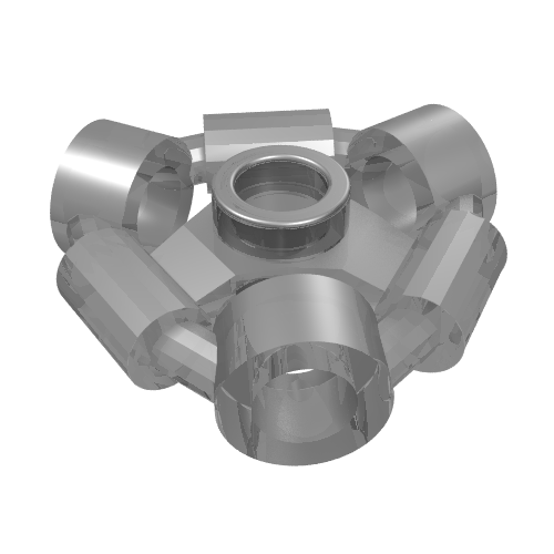 20612 - Minifigure, Weapon Holder Ring with 3 Bars and 3 Bar Holes (Ninjago Aeroblade Center) - Hollow Stud