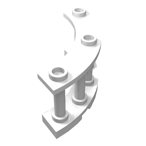 21229 - Fence 4 x 4 x 2 Quarter Round Spindled with 3 Studs