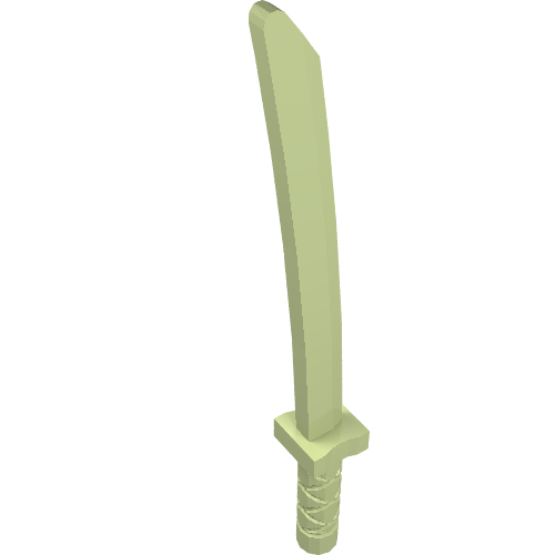 21459 - Minifigure, Weapon Sword, Shamshir / Katana (Square Guard) with Capped Pommel and Holes in Crossguard and Blade
