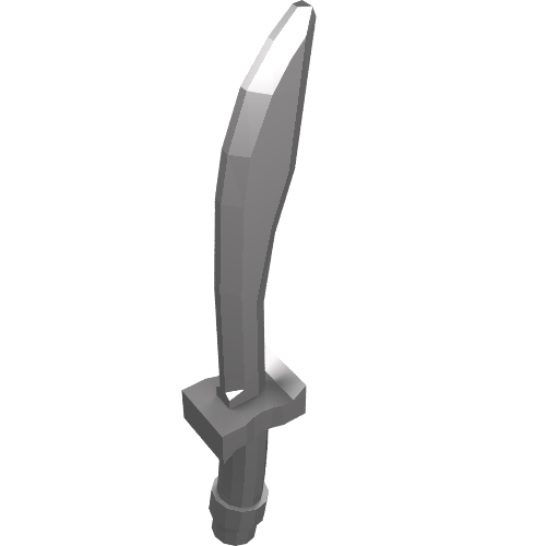 25111 - Minifigure, Weapon Sword, Saber / Dao Curved Blade and Hilt with Bar End