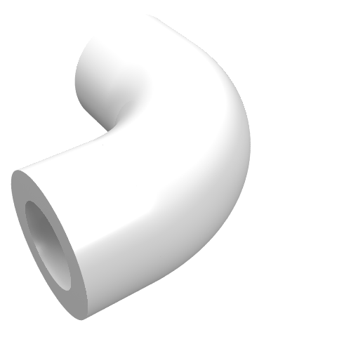 25214 - Brick, Round Tube 1 x 1 d. 90 degrees Elbow Macaroni - No Stud - Type 2 - Axle Hole