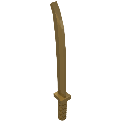 30173b - Minifigure, Weapon Sword, Shamshir / Katana (Square Guard) with Uncapped Pommel and Hole in Hilt