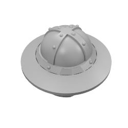 30273 - Minifigure, Headgear Helmet Castle Kettle Hat with Chin Guard and Broad Brim