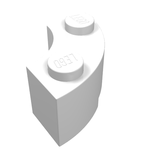 3063 - Brick, Round Corner 2 x 2 Macaroni with Stud Notch
