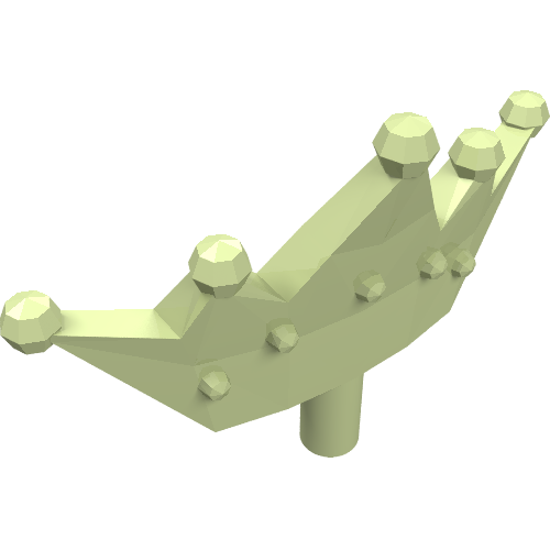33322 - Minifigure, Crown Tiara, 5 Points, Rounded Ends
