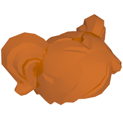 35701 - Minifigure, Hair Short, Parted with Two Pigtails, Hole on Top
