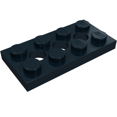 3709b - Technic, Plate 2 x 4 with 3 Holes