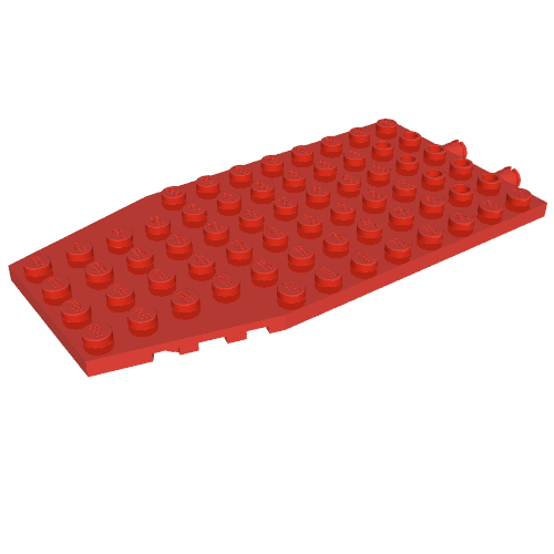 42607c01 - Wedge, Plate 6 x 12 x 1 Cut Corners with 2 Fixed Rotatable Pins