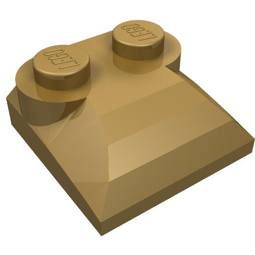 47457 - Slope, Curved 2 x 2 x 2/3 with 2 Studs and Curved Sides