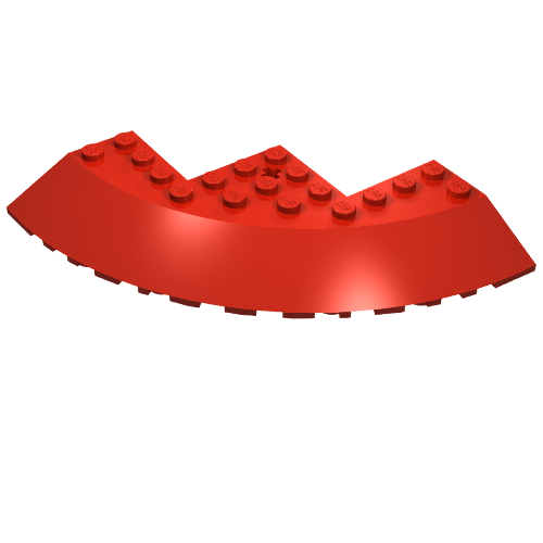 58846 - Brick, Round Corner 10 x 10 with Slope 33 Edge, Axle Hole, Facet Cutout