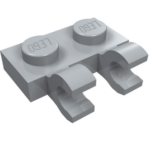 60470b - Plate, Modified 1 x 2 with 2 Open O Clips (Horizontal Grip)