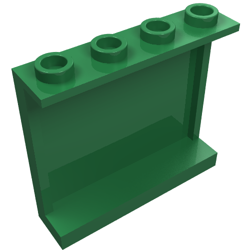 60581 - Panel 1 x 4 x 3 with Side Supports - Hollow Studs