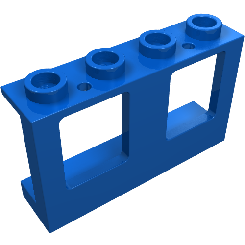 61345 - Window 1 x 4 x 2 Plane, Single Top Hole and Single Bottom Hole for Glass