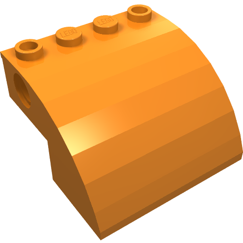 61487 - Slope, Curved 4 x 4 x 2 with 4 Studs and Pin Holes