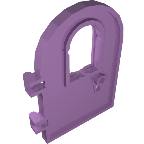 64390 - Door 1 x 4 x 6 Round Top with Window and Keyhole, Reinforced Edge