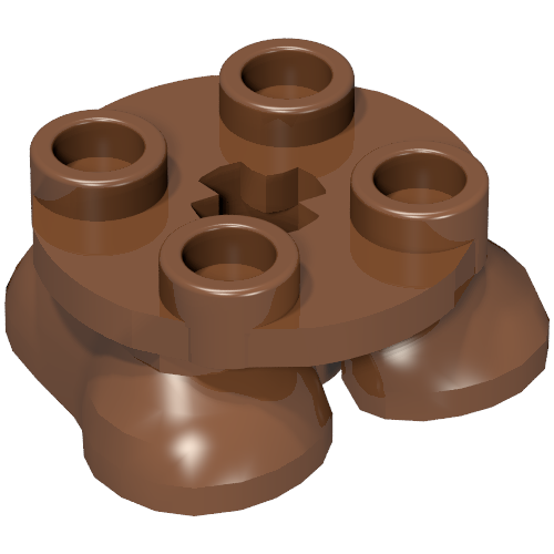 66858 - Legs with Plate Round 2 x 2 and Axle Hole - 2 Feet