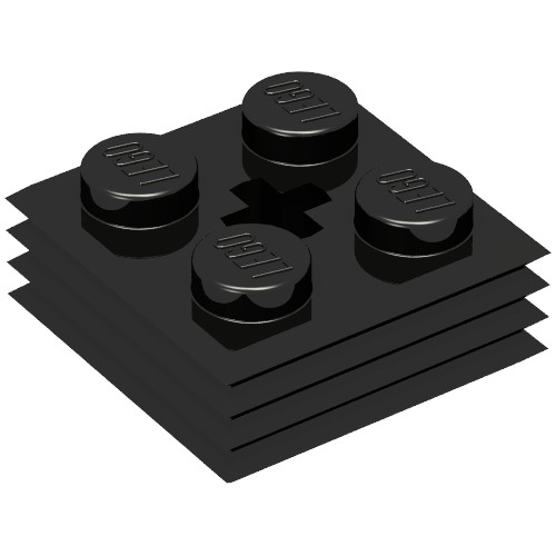 71752 - Brick, Modified 2 x 2 x 2/3 Ribbed with Axle Hole