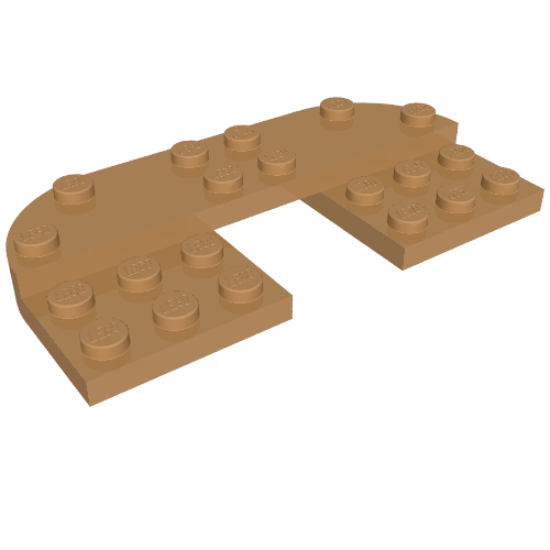 73832 - Plate, Round 4 x 8 x 2/3, Raised 2 x 8 and 2 x 2 Cutout
