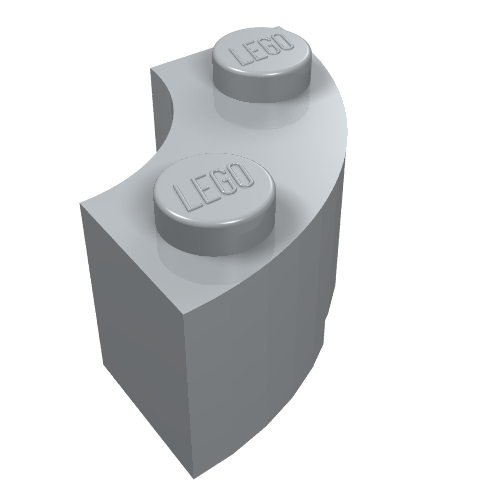85080 - Brick, Round Corner 2 x 2 Macaroni with Stud Notch and Reinforced Underside