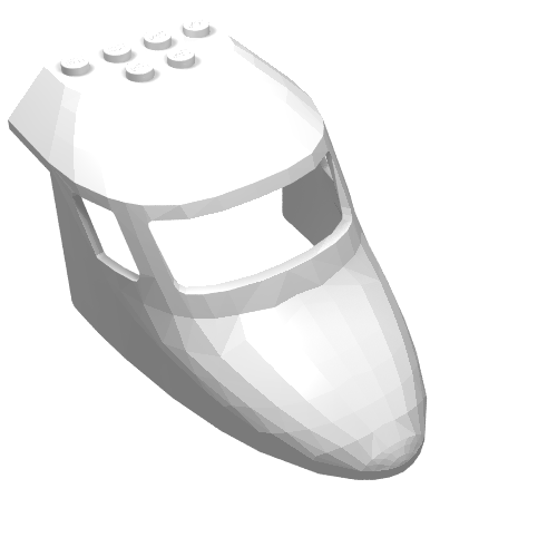 87613 - Aircraft Fuselage Forward Top Curved 6 x 10 x 4 with 3 Window Panes