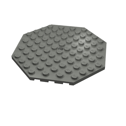 89523 - Plate, Modified 10 x 10 Octagonal with Hole