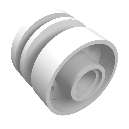 55981 - Wheel 18mm D. x 14mm with Pin Hole, Fake Bolts and Shallow Spokes