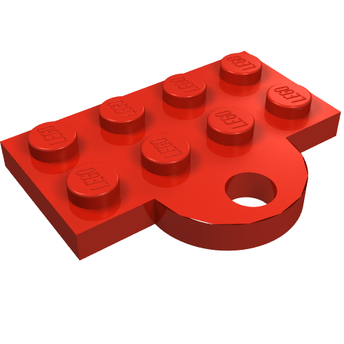 737 - Plate, Modified 2 x 4 with Train Coupler Closed for Hook