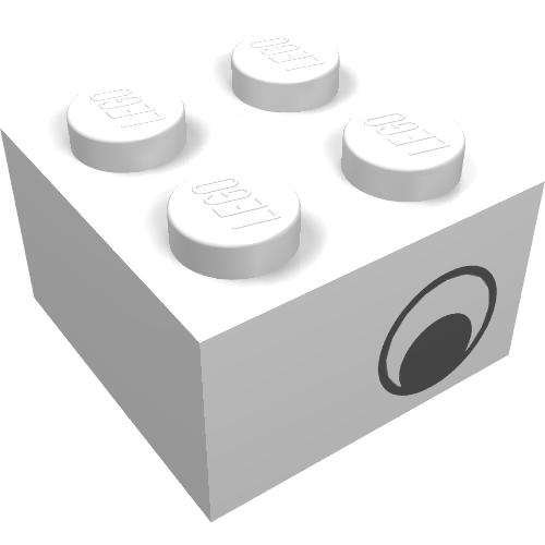 3003pe2 - Brick 2 x 2 with Black Eye Offset with White Pattern on Opposite Sides