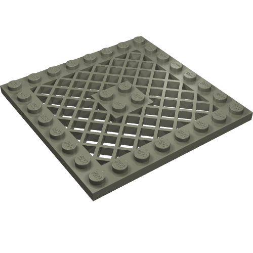4151a - Plate, Modified 8 x 8 with Grille and No Hole in Center